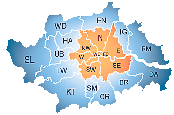 Map of our Service Area in Greater London