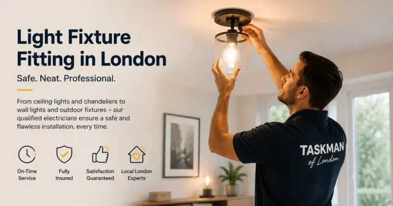 electrician fitting lights