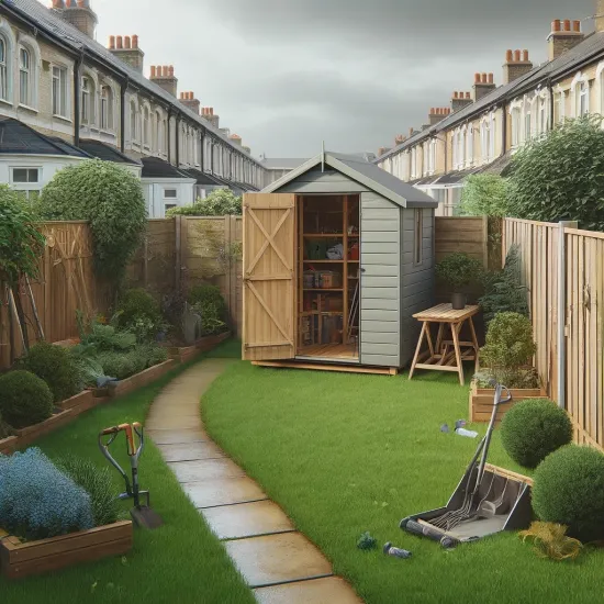 a shed in a UK garden