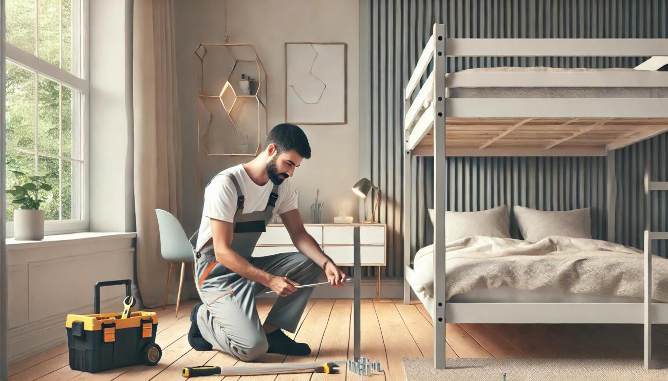 pro installing a bunk bed in a London home