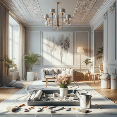 Room in London getting painted by a decorator